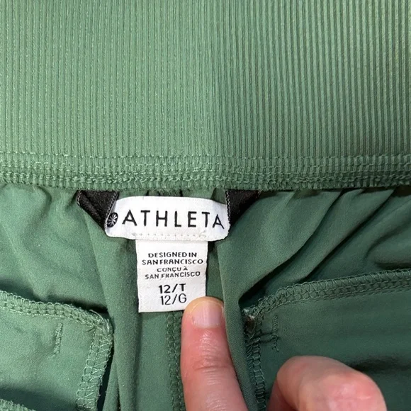 Athleta Brooklyn Green Ankle Pants 12T - Picture 2 of 2